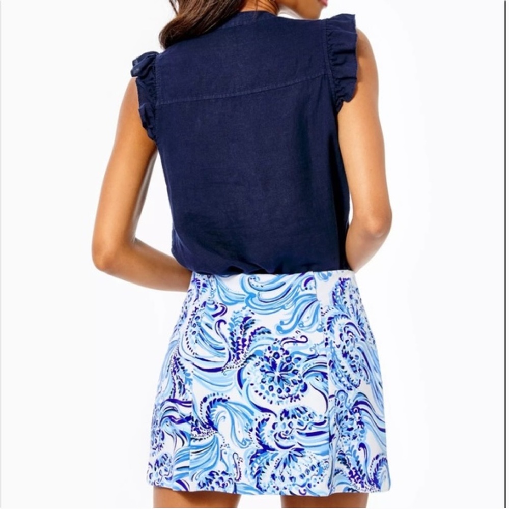 Lilly Pulitzer Blue & White Printed Skort - Picture 3 of 13
